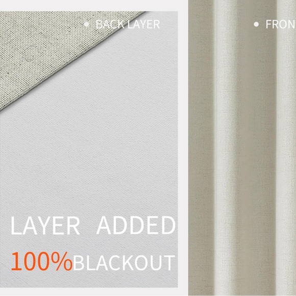 NEW beige blackout curtains, set of 2 96 inch panels - Picture 7 of 7